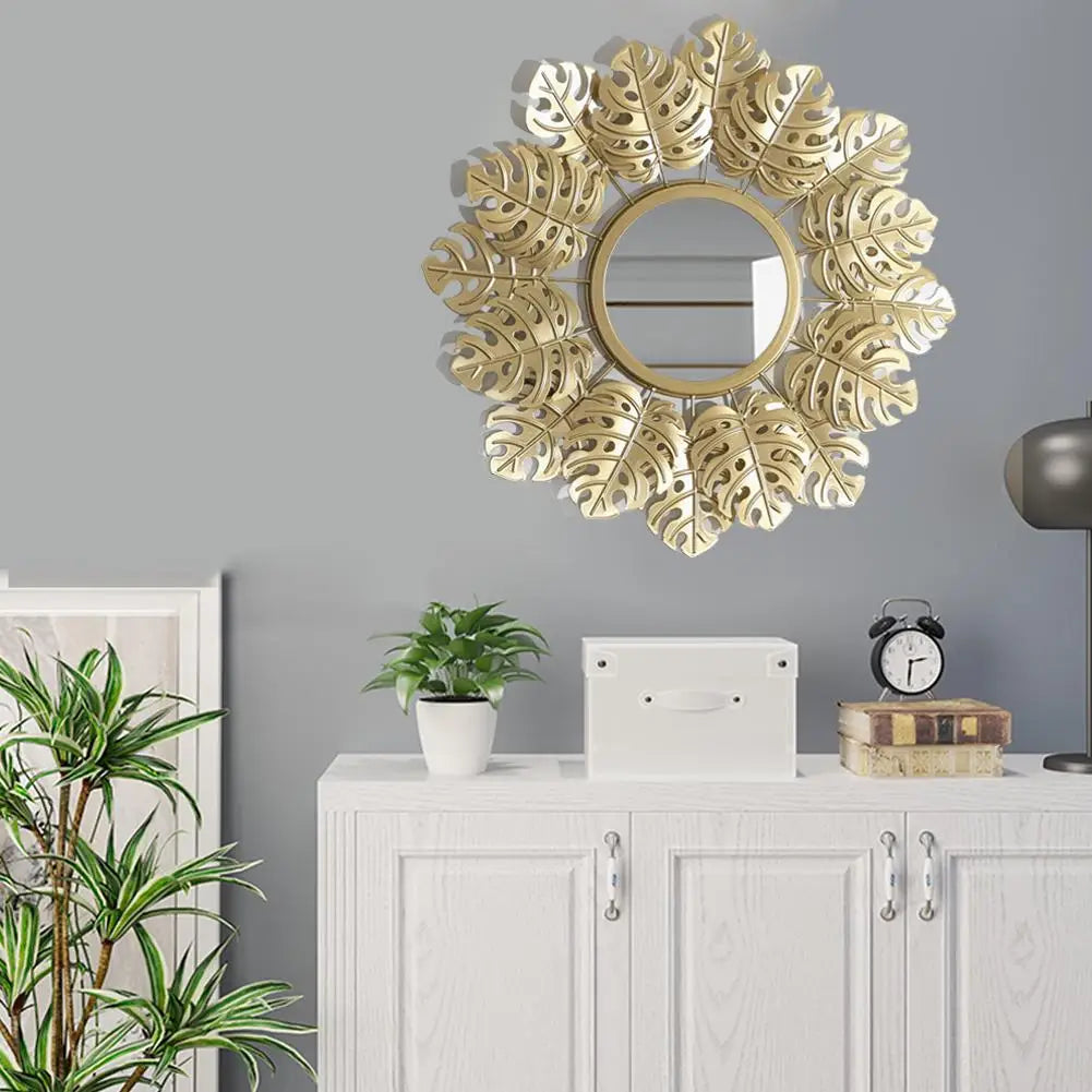 Golden Leaf Decorative Wall Mirror