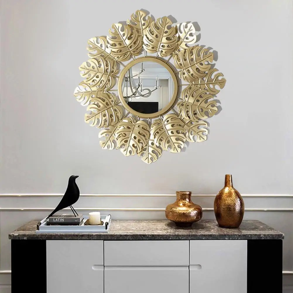 Golden Leaf Decorative Wall Mirror