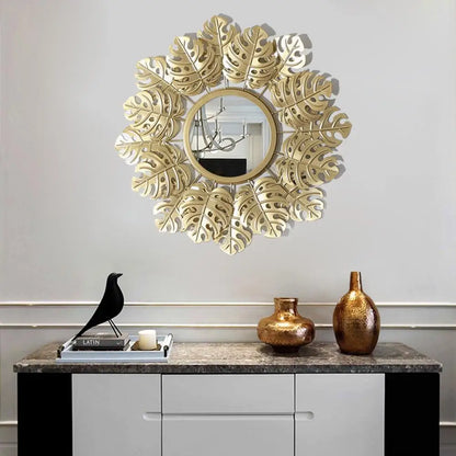 Golden Leaf Decorative Wall Mirror