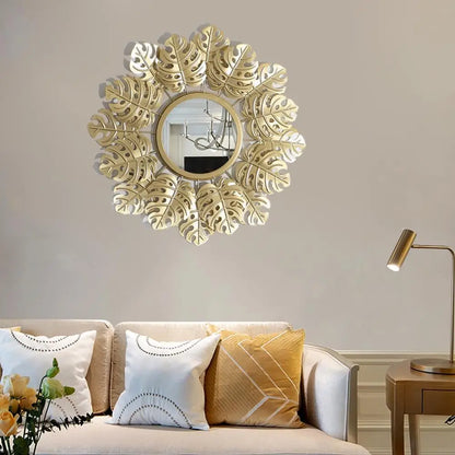 Golden Leaf Decorative Wall Mirror