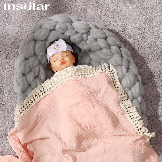 Insular Infant Tassel Gauze Blanket