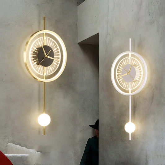 Modern LED Wall Clock Lamp